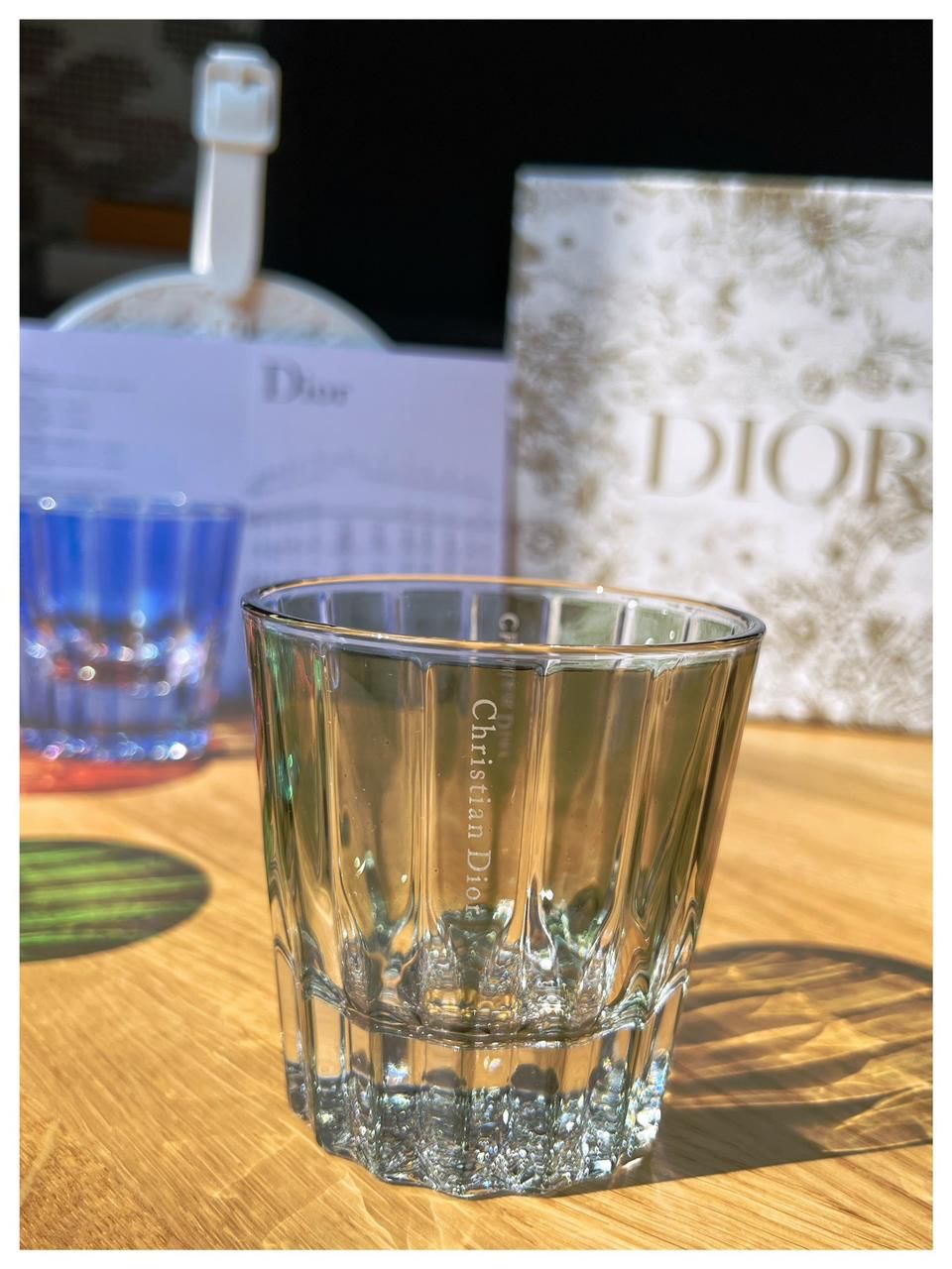 Dior colored glass set of 2 pieces